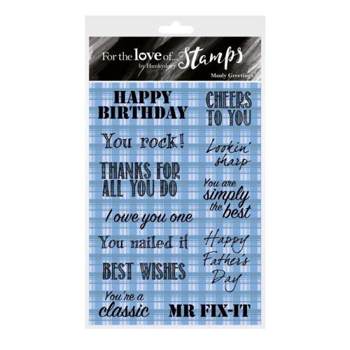 Manly Greetings Clear Stamp Set