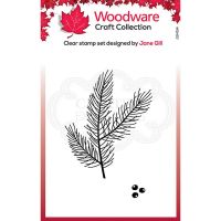 Woodware Mini Pine Branch Clear Stamp Set