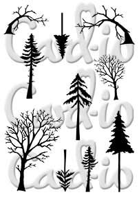 Cardio Mini Tall Trees Clear Stamp Set