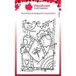 Woodware Rainbow Heart Clear Stamp