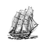 Vintage Travel Ship At Sea Clear Stamp