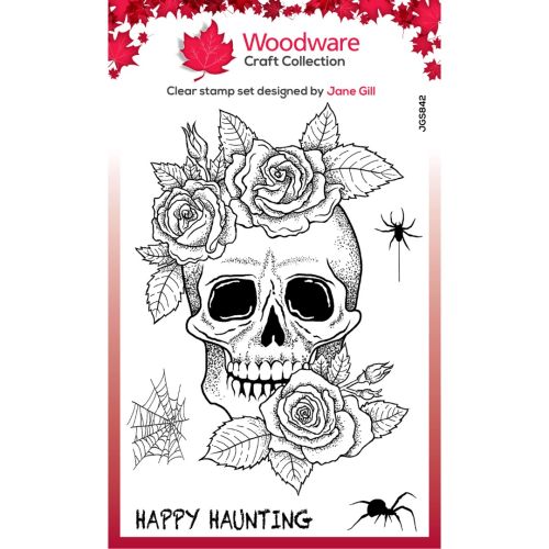 Woodware Skull and Roses Clear Stamp Set