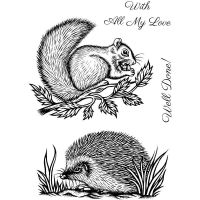 Squirrel and Hedgehog Clear Stamp Set