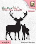 Stag and Baby Deer Silhouette Clear Stamp Set