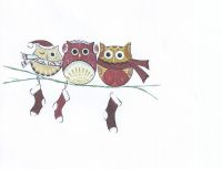 Stocking Owls Clear Stamp