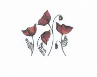 Swirly Poppies Clear Stamp