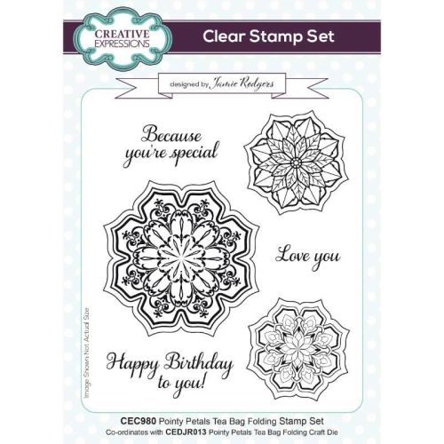 Tea Bag Folding Clear Stamp Set Pointy Petals