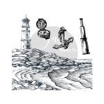 Vintage Travel Lighthouse Clear Stamp Set