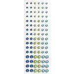 Self Adhesive Crystals Blue Lt Blue Lime