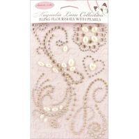 Self Adhesive Crystal Fourishes with Pearls