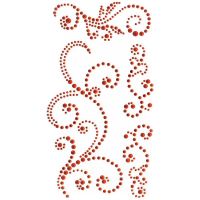 Self Adhesive Crystal Swirls Red