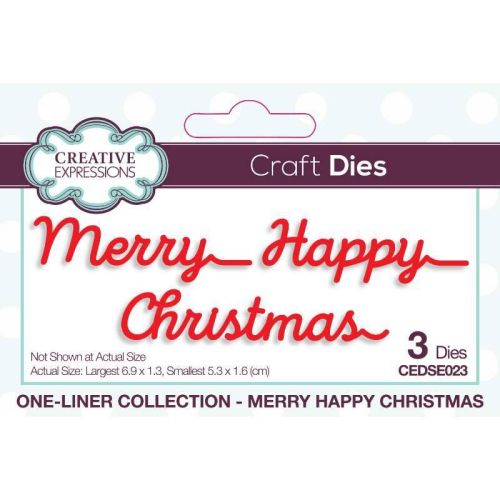 Merry Happy Christmas One Liner Die Set