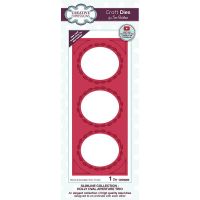 Holly Decorated Slimline Oval Aperture Trio Die