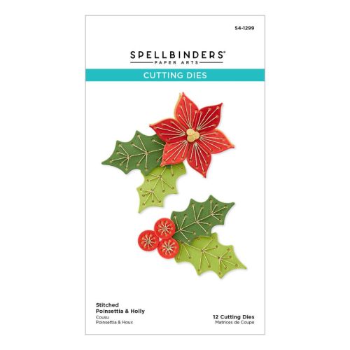 Stitched Poinsettia and Holly Die Set