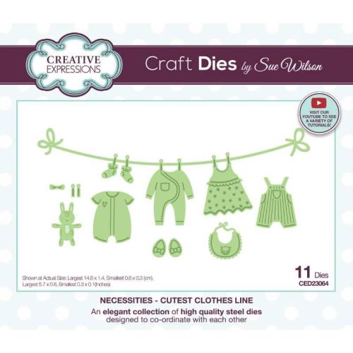 Cutest Baby Clothes Line Die Set