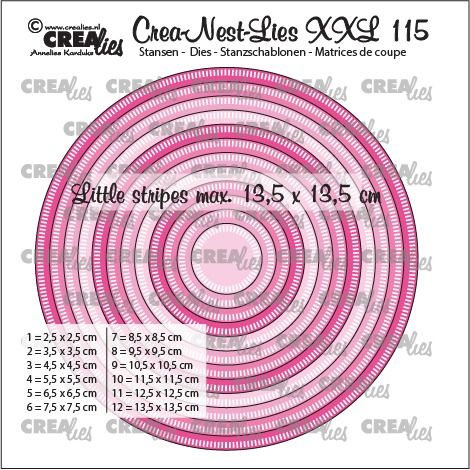 Nesting Circles Die Set With Small Stripes Edge