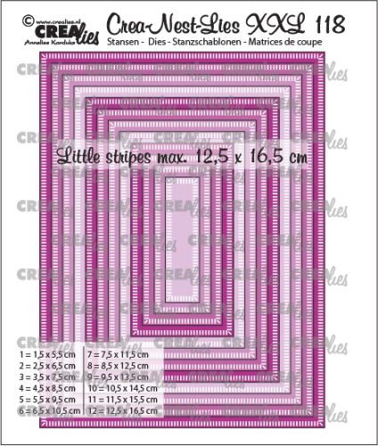 Nesting Rectangles Die Set With Small Stripes Edge