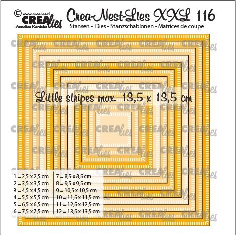 Nesting Squares Die Set With Small Stripes Edge