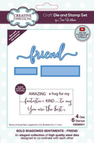 Shadowed Sentiments Stamp and Die Set Friend