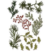 Sizzix Thinlits Winter Greens Christmas Foliage Die Set 