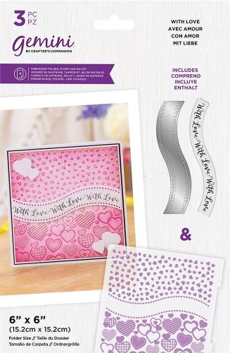 With Love Embossing Folder Stamp Die Set