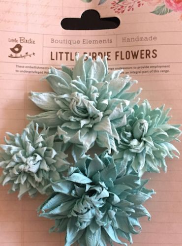 Chrissy Mulberry Paper Flowers Turquoise