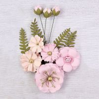 Lucinda Mulberry Paper Flowers and Buds Pink
