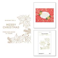 Poinsettia Background Hot Foil Plate Set