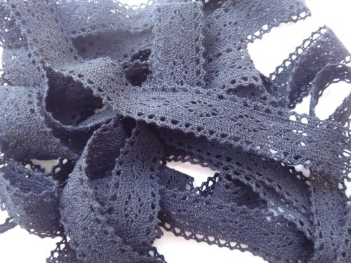 2.5cm Crochet Lace Black
