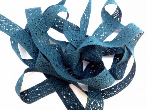 2cm Crochet Lace Teal Blue
