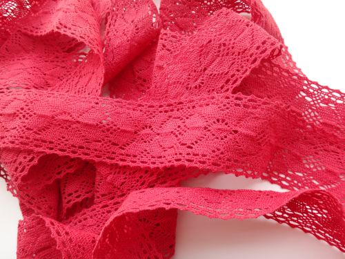 5cm Crochet Lace Red