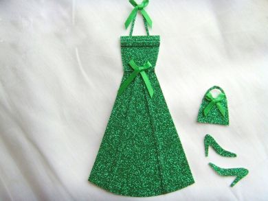 Miniature Green Glitter Dress