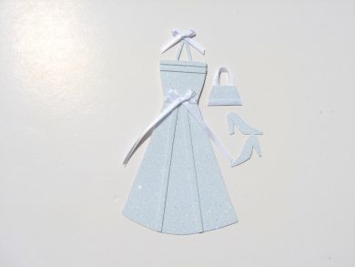 Miniature Pale Aqua Glitter Dress