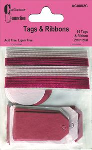 Tags and Ribbons Red and Pink