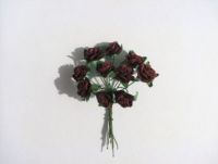 Dark Red Mulberry Paper Roses