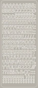 Peel Off Uppercase Alphabet Silver