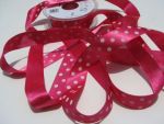 25mm Hot Pink Polka Dot Ribbon