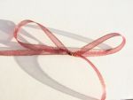 Gold Edged Burgundy Sheer Ribbon