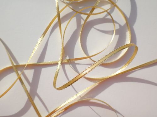3mm Metallic Edge Satin Ribbon Gold/ Gold