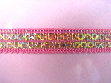 Pink Sequinned Ribbon