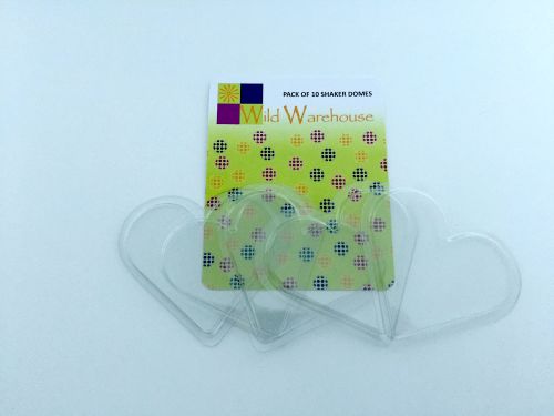 Transparent Plastic Shaker Domes Heart Shaped 