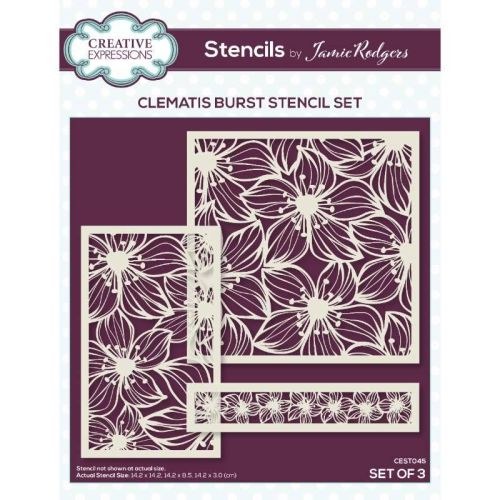 Clematis Burst Stencil Set