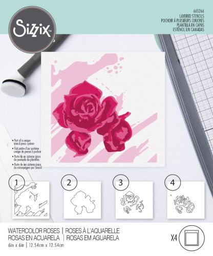 Watercolour Roses Layered Stencil Set