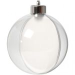 Clear Plastic Fillable Bauble 8cm 