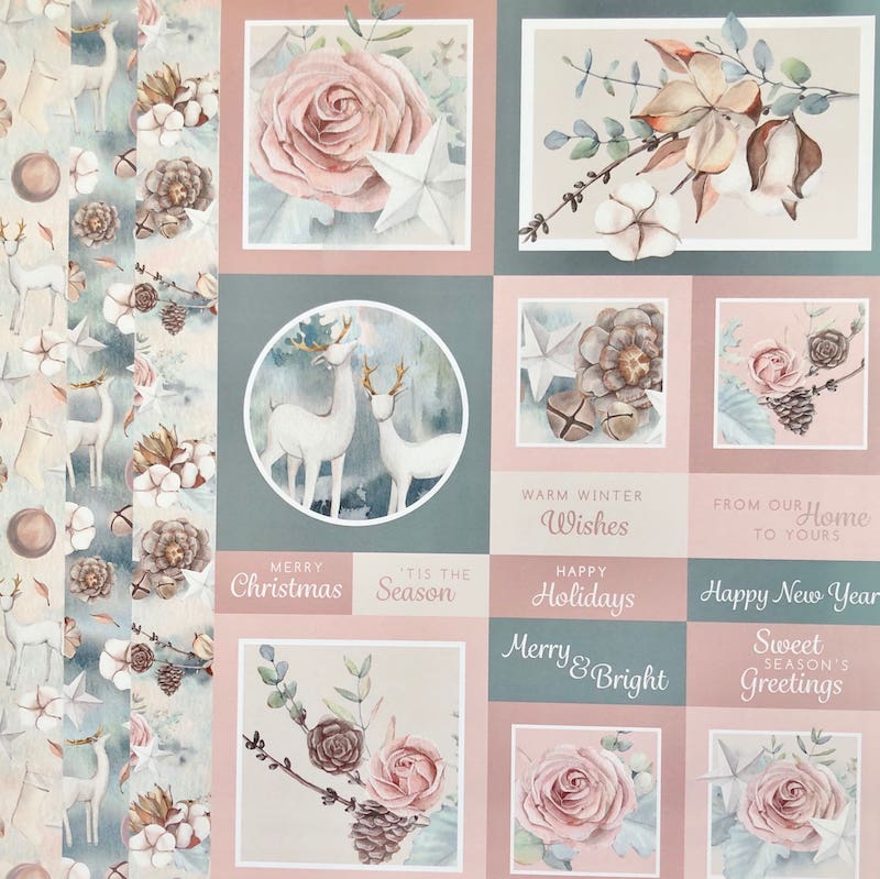 Card topper page from Whisper of Winter pad