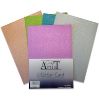Pastel Baby Pink Glitter Card A4 soft touch low shed various pack sizes