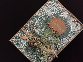 Christmas card distressed kraft core background