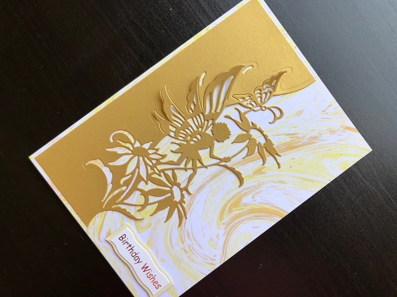 hand made birthday card with daisy fairy edger die