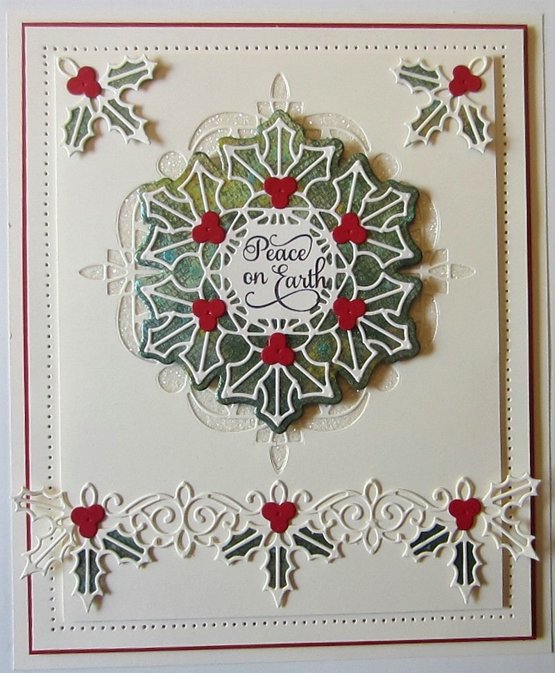 Christmas card using the Holly and Berry Border die