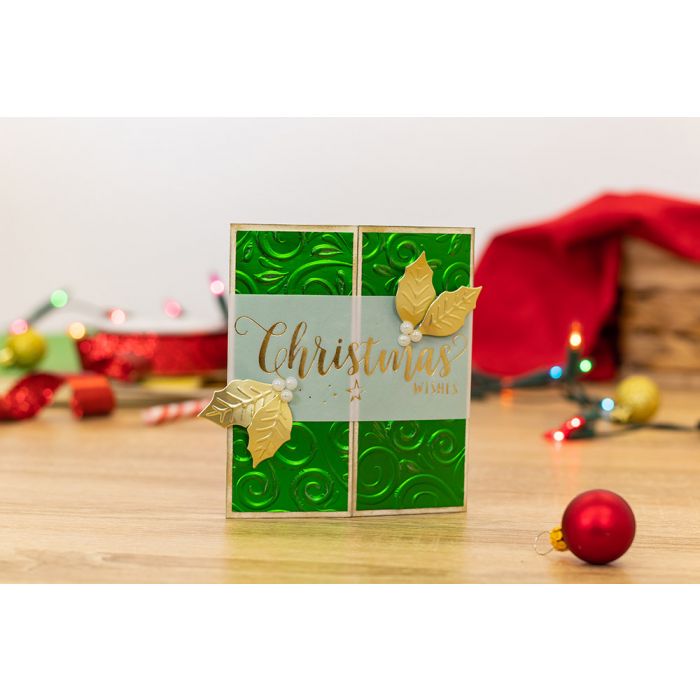 Christmas Wishes hotfoil stamp on vellum Christmas card